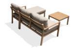 Modern Outdoor Chaise Sofa Set with Wood Grain Finish & Square Coffee Table 52551 - Image 3