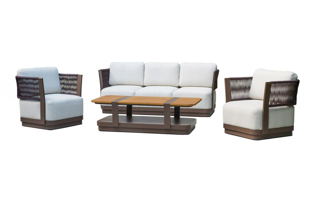 Outdoor sectional sofa with soft cushions and durable aluminum frame