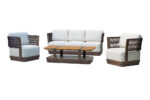 Outdoor sectional sofa with soft cushions and durable aluminum frame