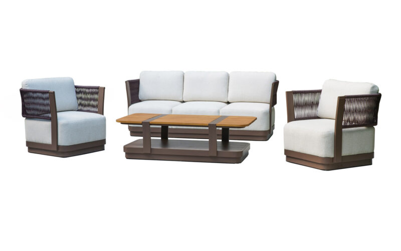 Outdoor sectional sofa with soft cushions and durable aluminum frame