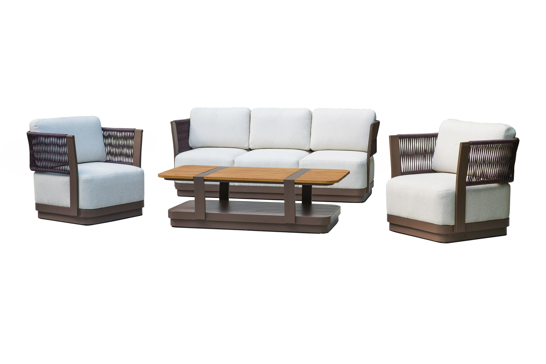 Outdoor sectional sofa with soft cushions and durable aluminum frame