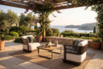 Outdoor Rope Lounge Set with Deep Cushions and Coffee Table 35706
