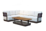 53774 outdoor rope sofa set with aluminum frame and deep cushions