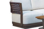Deep seating outdoor sofa set with weather-resistant fabric and aluminum structure