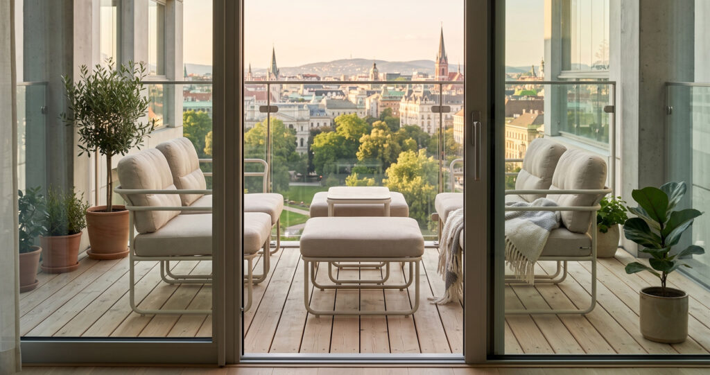 outdoor lounge furniture with side table