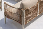 Handwoven twisted rope detailing on 44230 outdoor sofa frame