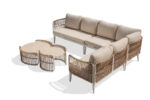 44230 modular outdoor rope woven sofa set with white aluminum frame