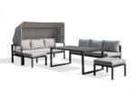51511 adjustable aluminum outdoor sofa set with canopy and Textilene seating