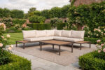51660 outdoor modular sofa set with integrated polywood side table for modern garden lounge