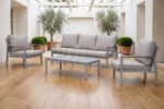 Modern Outdoor Lounge Sofa Set with Shaped Aluminum Frame 42555 - Image 3