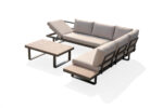 52702 aluminum outdoor sofa set with adjustable reclining backrest