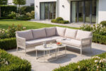 Handwoven wide PE wicker texture outdoor sofa