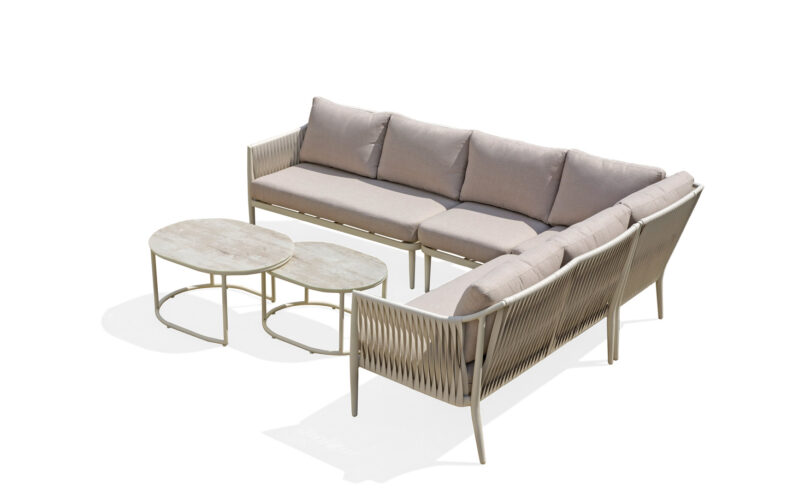 modular PE wicker aluminum corner sofa set outdoor furniture manufacturer 53310