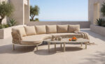 54205 Modern Handwoven Outdoor Sofa Set with Wide Webbing - Image 2