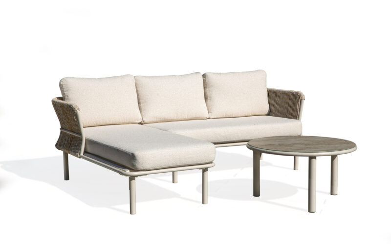 54201 PE twisted rattan chaise lounge set