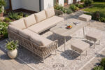54203 Modern Outdoor Corner Sofa Set with Rope Weaving - Image 2