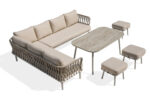 54203 Modern Outdoor Corner Sofa Set with Rope Weaving