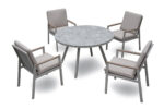 Outdoor Round Dining Table with Tempered Glass Top – 21613 - Image 2