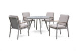 Outdoor Round Dining Table with Tempered Glass Top – 21613 - Image 3