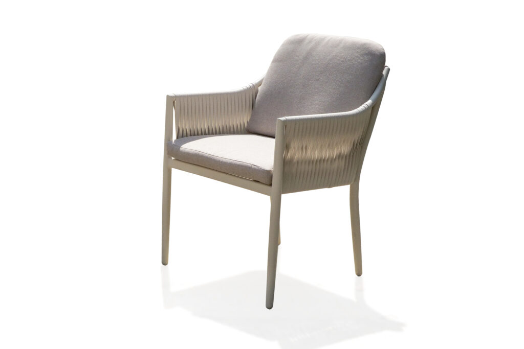 63311 baseball bat leg PE wicker aluminum outdoor dining chair