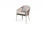 63331 handwoven PE wicker outdoor dining chair with aluminum frame Detail Image 1