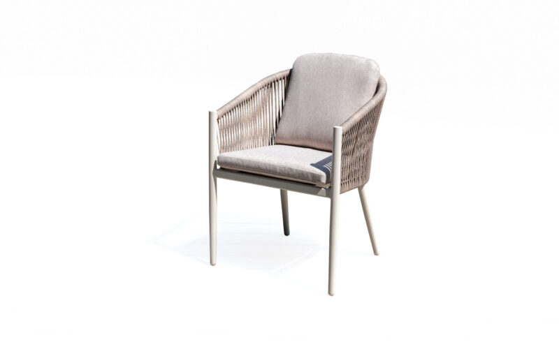 63331 handwoven PE wicker outdoor dining chair with aluminum frame Detail Image 1