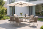 63331 Handwoven PE Wicker Outdoor Dining Chair with Aluminum Frame - Image 2