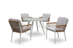 64221 commercial outdoor rope woven dining chair with aluminum frame
