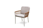 64221 commercial outdoor rope woven dining chair with aluminum frame