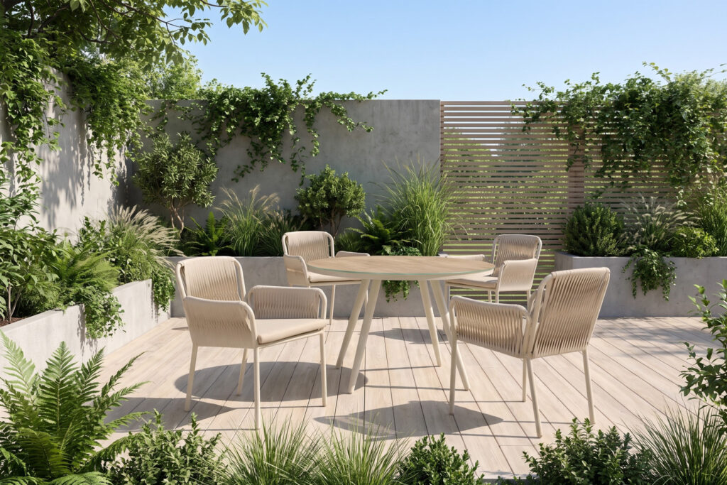 Powder coated aluminum frame dining chair
