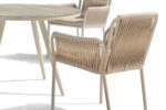 Handwoven outdoor aluminum chair detail