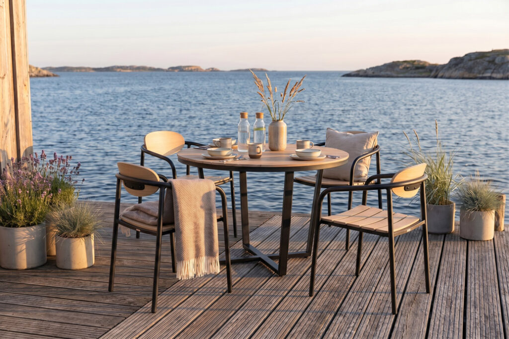 67201 comfortable outdoor dining chair with aluminum frame